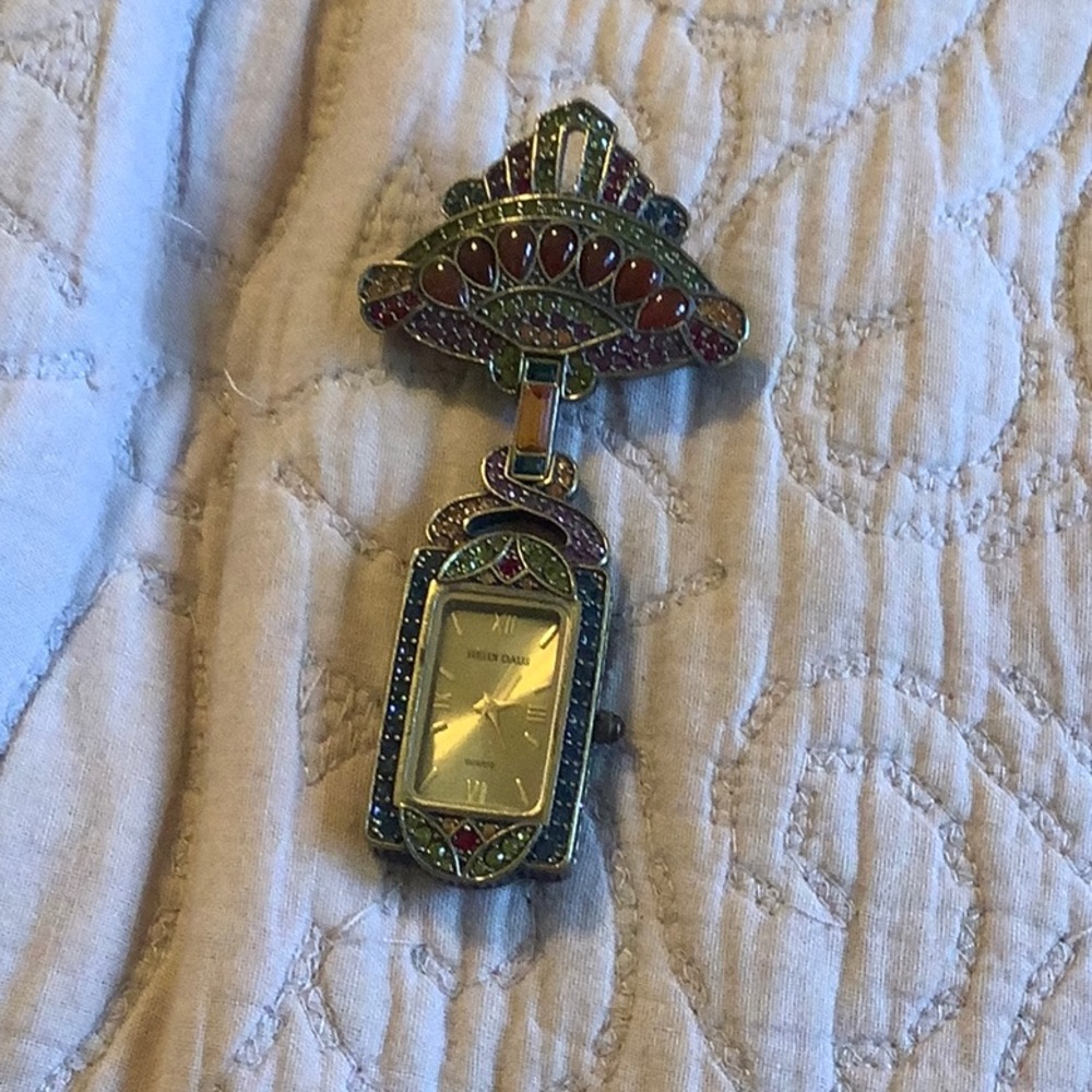 Sold **Heidi daus watch brooch vintage steam punk
